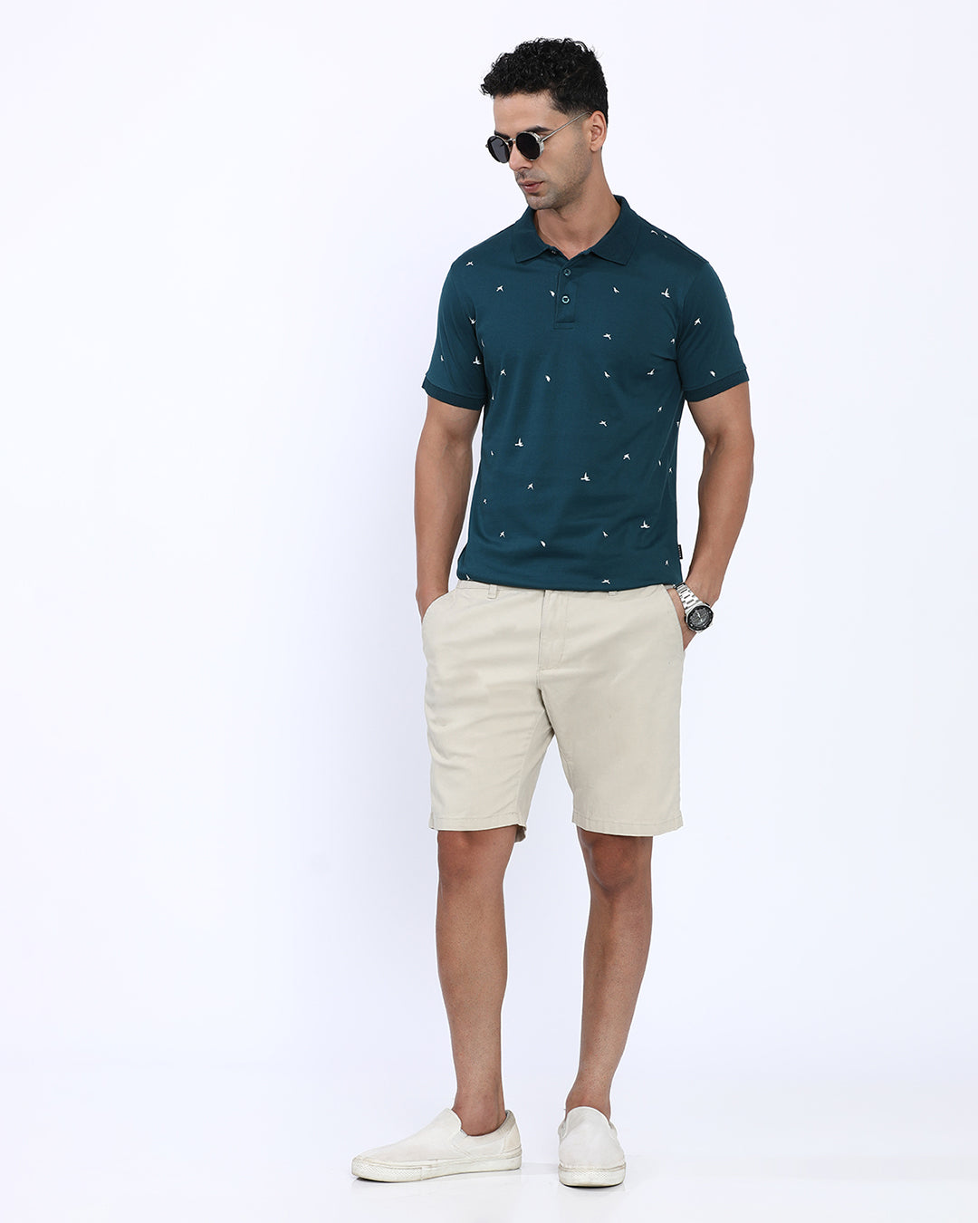 Birds Printed Polo
