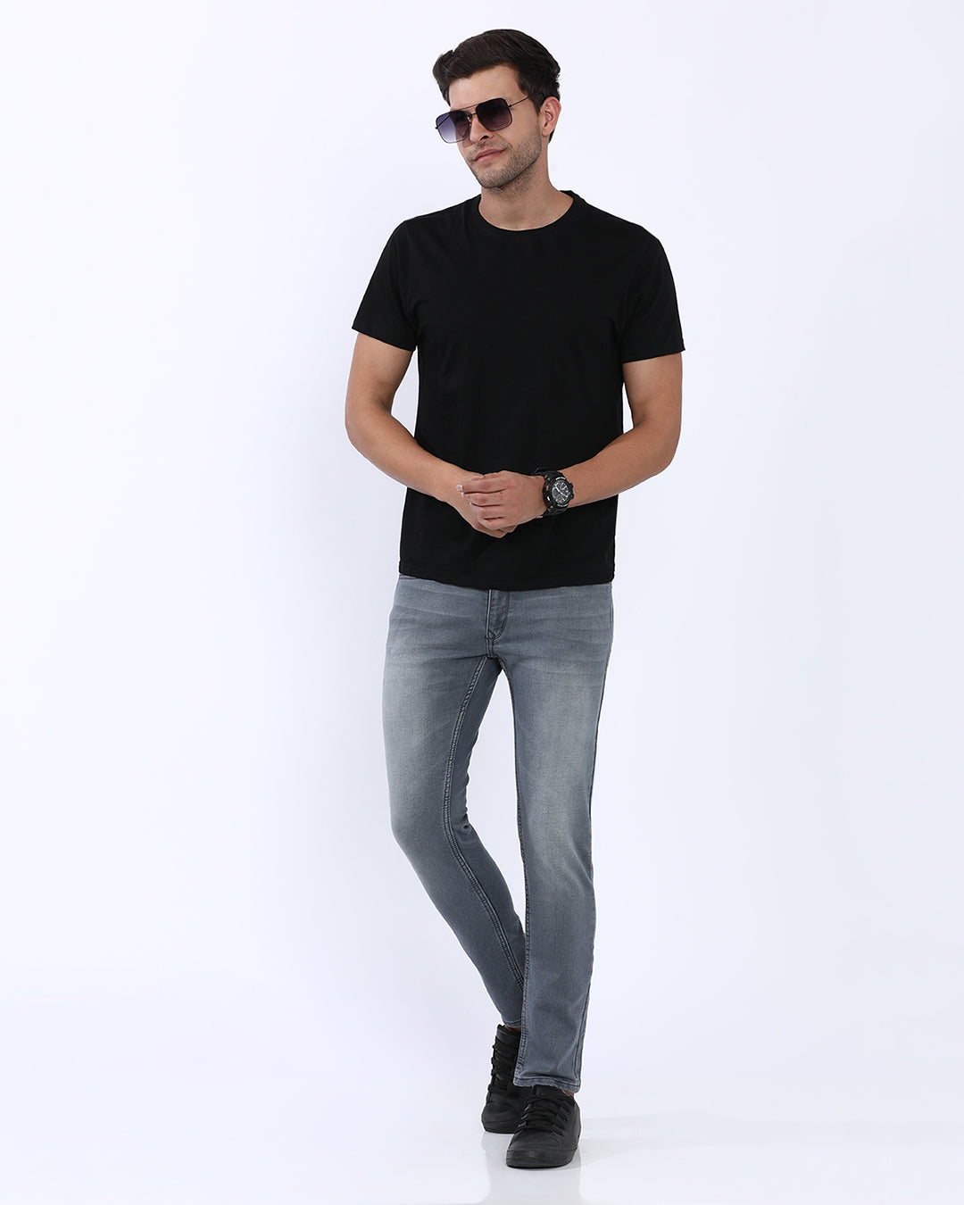 Mid Grey Wash Slim Fit Jeans