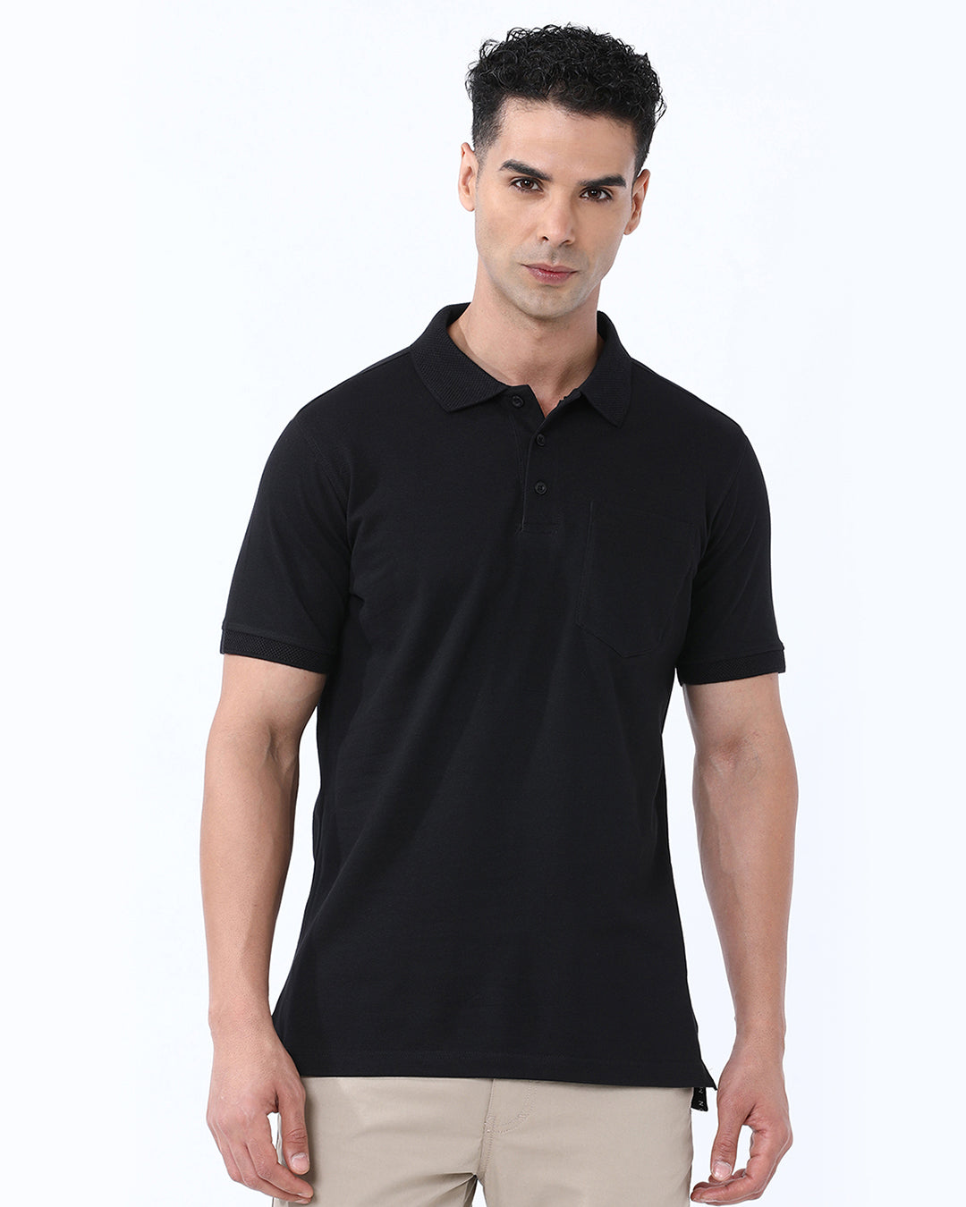 Solid Polo with Pocket